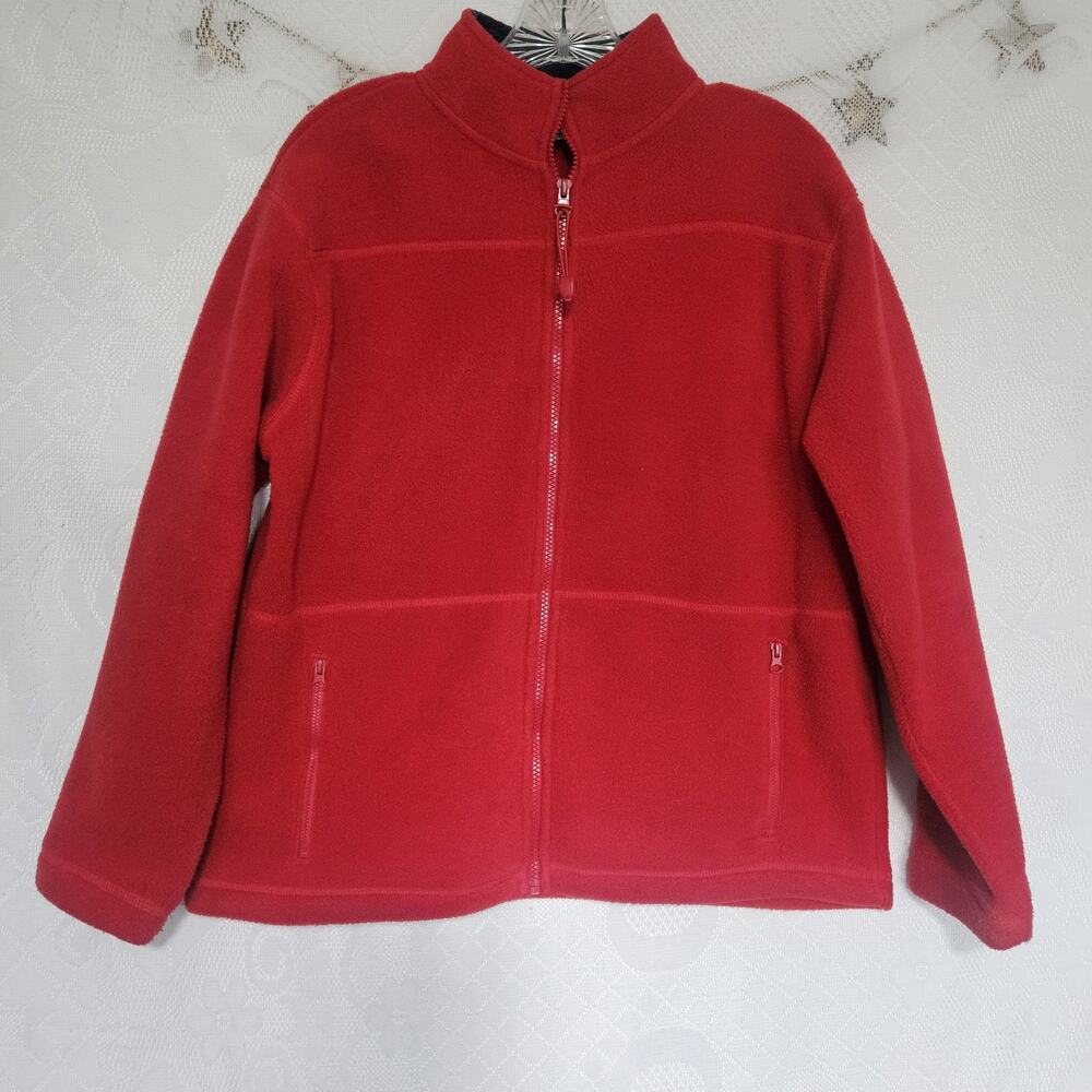 Jenny Buchanan Medium Red Full Zip Fleece Jacket Casual Gorpcore Granola Girl